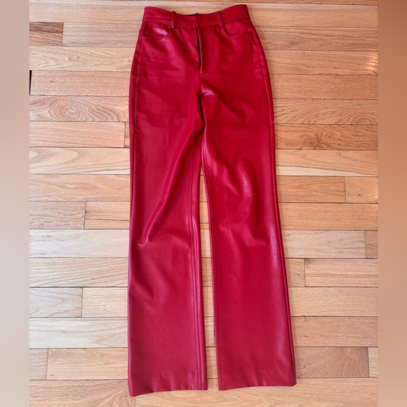 A.L.C faux leather red pants - Picture 2 of 5